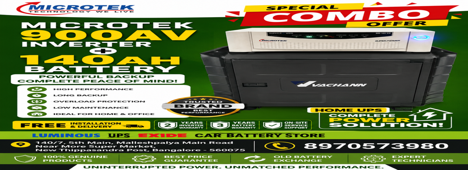 Microtek ups and inverter battery dealer near me